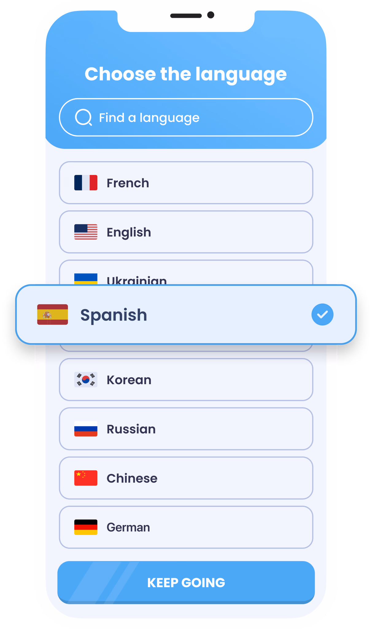 Choose your language interface